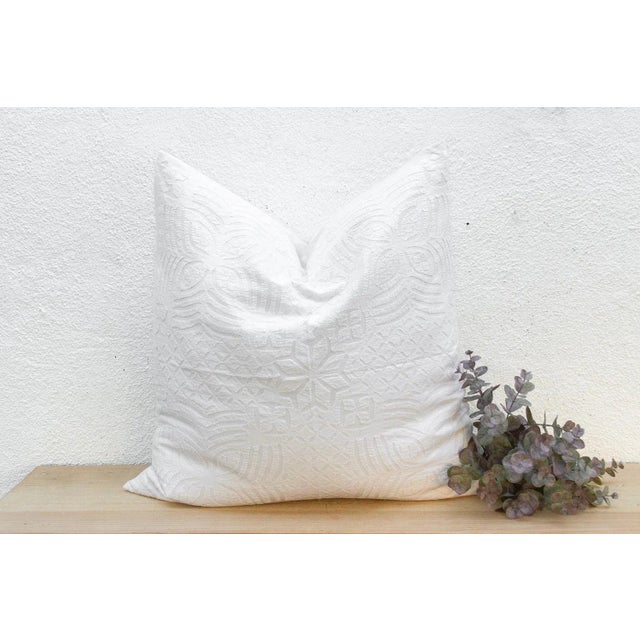 White Coastal Large Applique Pillow Cover For Sale - Image 8 of 8