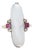 Retro Elongated Moonstone Ring Sz 5.5 Ruby Diamond White Gold Cocktail Jewelry For Sale