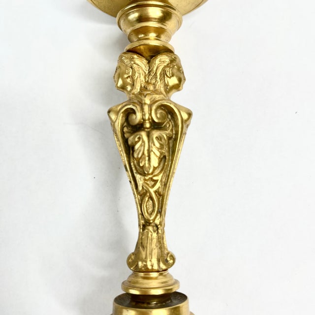 Vintage Gilt Bronze Sea Siren Candlesticks For Sale - Image 4 of 9