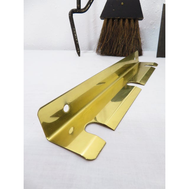 Mid 20th Century Wall Mount ~ Mid Century Modernist Brass Fireplace Tools Set ~ Donald Deskey Era For Sale - Image 5 of 17