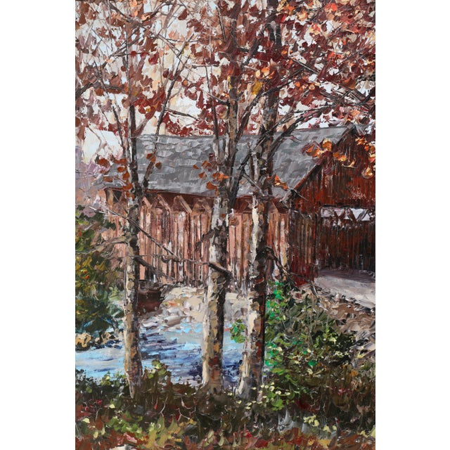 Brown Original Vintage Oil Painting by Robert Lebrón For Sale - Image 8 of 12