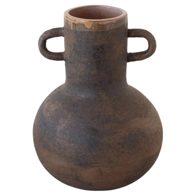 Brown Dark Vase by Eguzkiñe Egaña For Sale