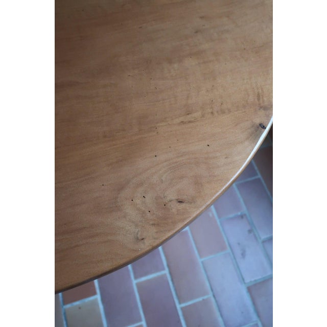 Art Deco Round Ash Dining Table with Stepped Column Base, France, 1930s For Sale - Image 9 of 11