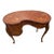 Vintage French Desk Kidney Shaped Vanity Three Carved Drawers Inlays Petite Size For Sale