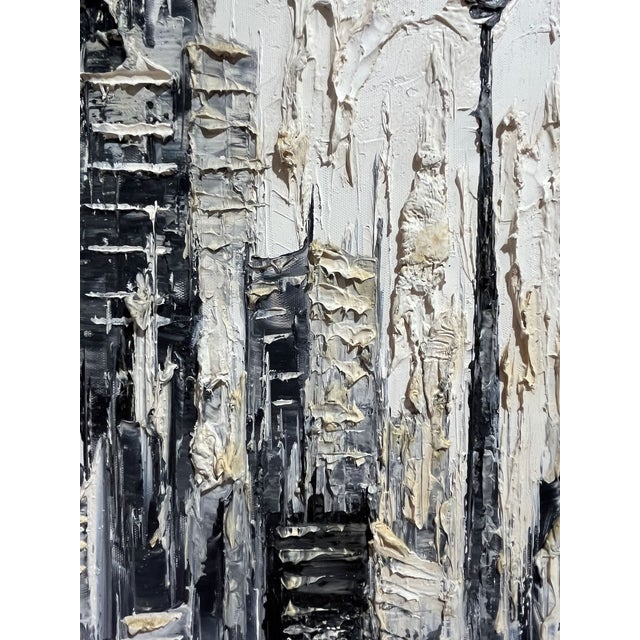 Early 21st Century Toronto Skyline Original Painting by David v. 38" X 38" For Sale - Image 5 of 8
