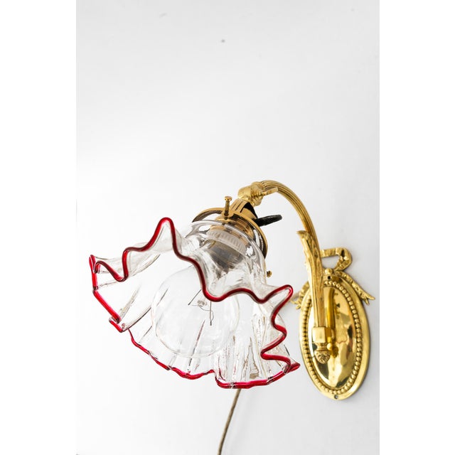 Jugendstil Wall Lamp with Original Opaline Glass Shade, 1908 For Sale - Image 11 of 18