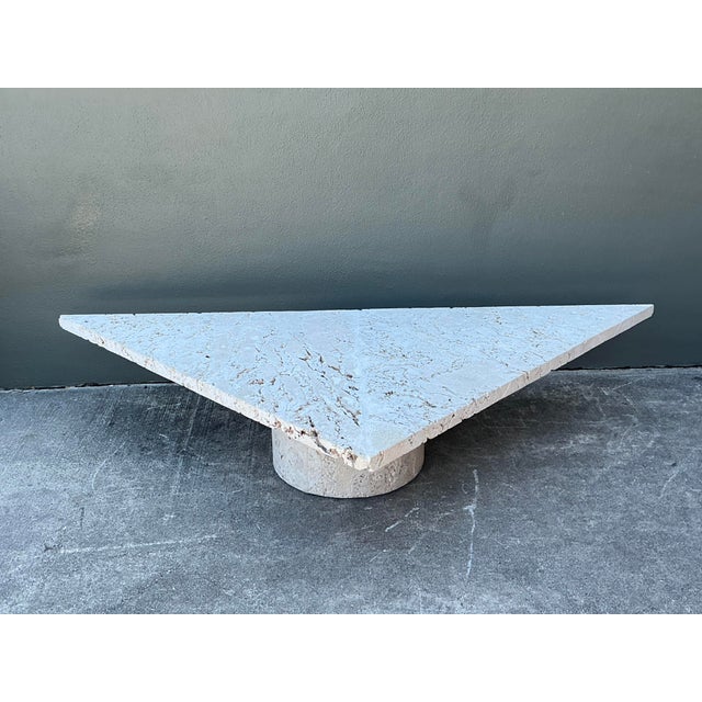 Cream Vintage Geometric Coquina Coffee Table For Sale - Image 8 of 12