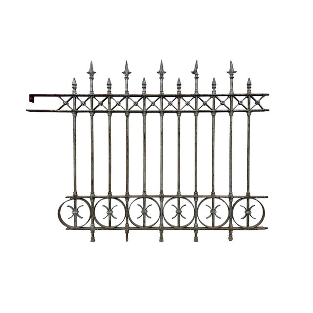 Iron Fence Antique Wrought and Cast Iron - Collection of Three Sections For Sale - Image 4 of 5