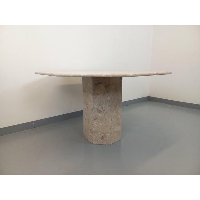 Gray Vintage Octagonal Marble Dining Table, 1970s For Sale - Image 8 of 18
