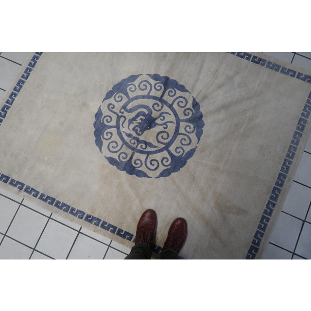 1970s Handmade Vintage Tibetan Khaden Rug 4.8' X 6.1' (147cm X 187cm) For Sale - Image 9 of 13