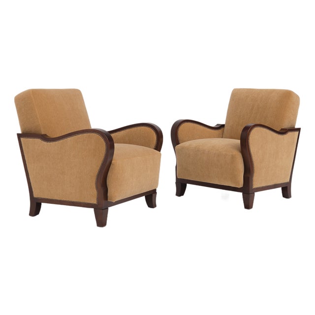 Art Deco Club Chairs, 1940s, Set of 2 For Sale