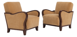Art Deco Club Chairs, 1940s, Set of 2