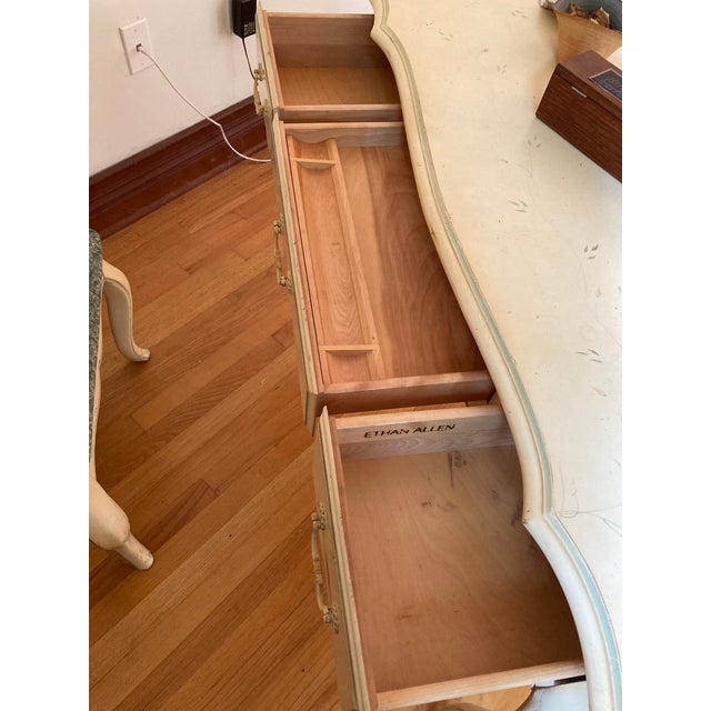 Wood French Country Birchwood Large Desk For Sale - Image 7 of 17
