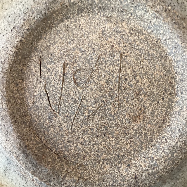 Ecru Vintage Stoneware Studio Pottery Vase Tan/Brown Speckled Glaze Moriage Style Signed For Sale - Image 8 of 12