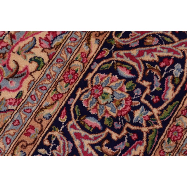 1960s Hand-Knotted Wool Area Rug - Vibrant Red, Blue, and Ivory Medallion For Sale In New York - Image 6 of 8