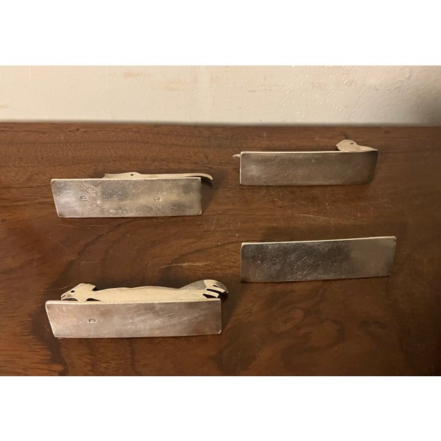 French Art Deco Silverplate Bird Form Knife Rests Signed Yorel - a Set of 4 For Sale - Image 10 of 12