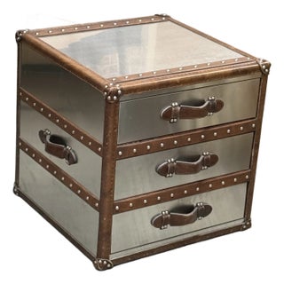 Restoration Hardware Mayfair Three Drawer Steamer Trunk For Sale