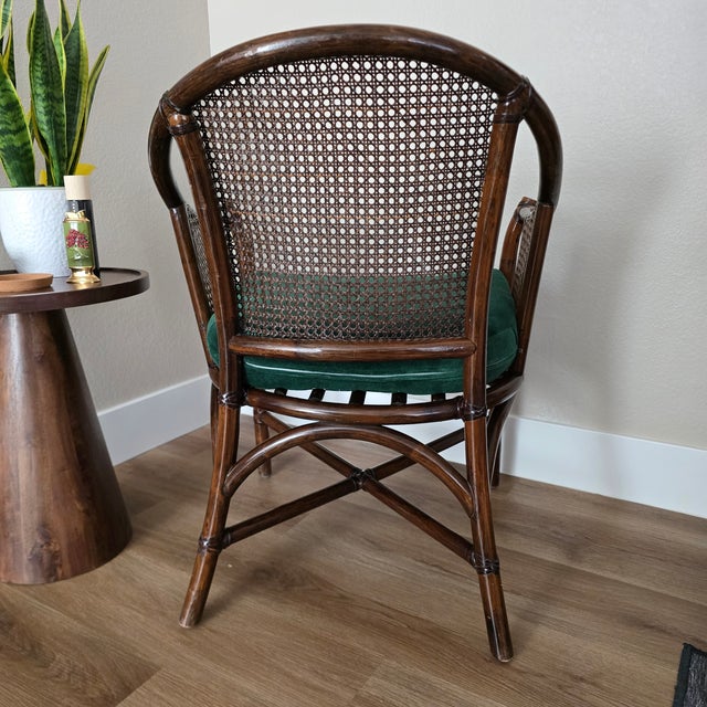 Wood Vintage McGuire Style Faux Bamboo and Rattan Cane Chair For Sale - Image 7 of 7