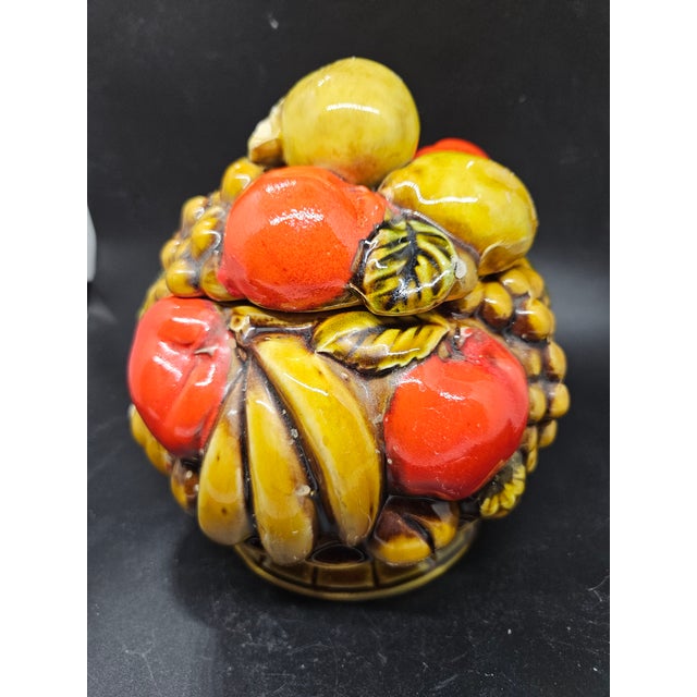 Vintage Ardco Fine Quality Dallas Harvest Fruit Canister Cookie Biscuit Jar, numbered