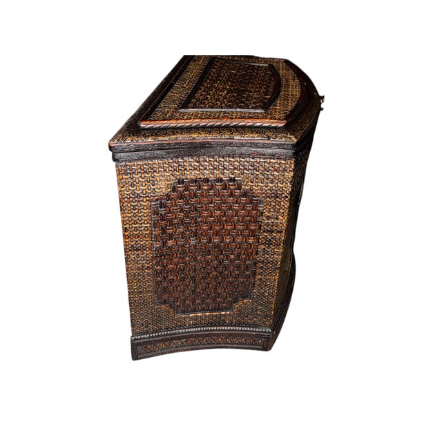 Late 19th Century Rare 19th Century Serpentine Anglo-Indian Ebonized & Cane Che For Sale - Image 5 of 10