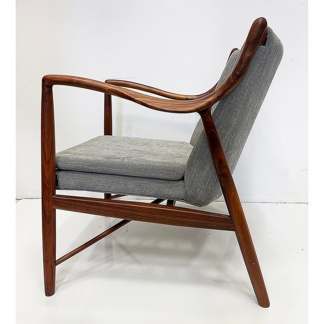 Danish Modern Model 45 Lounge Chair, Finn Juhl Manner, Pair For Sale - Image 9 of 16