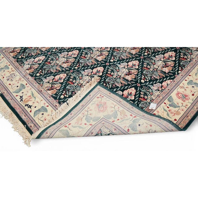 Contemporary A Fabulous Contemporary Decorative Green Ground Hand Knotted Chinese Area Rug For Sale - Image 3 of 5