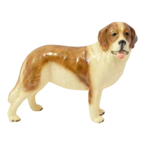 Largest Mortens Studio Saint Bernard Model 816 – 6.5" Tall Rare Studio Scale – 1940s American Ceramic Masterpiece