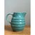 Vintage Aqua Ribbed Ceramic Pitcher For Sale - Image 9 of 12