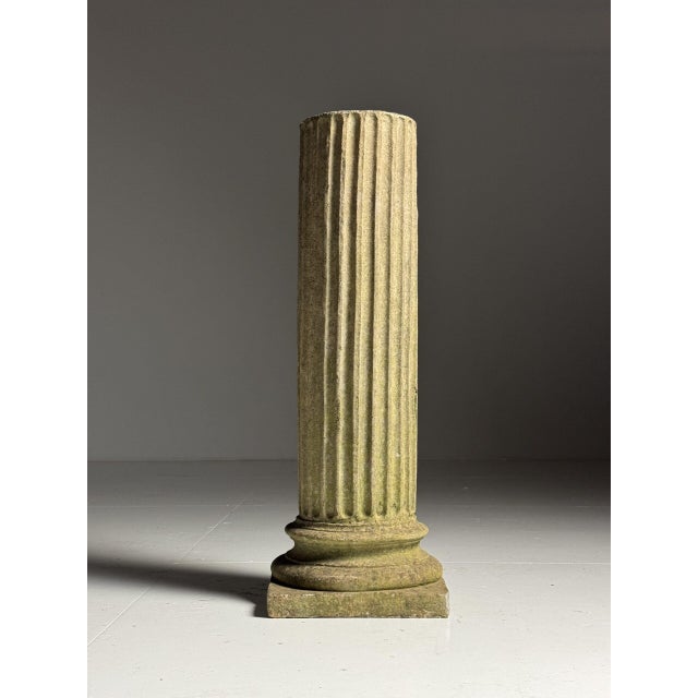 Stone Vintage Composite Stone Column For Sale - Image 7 of 13