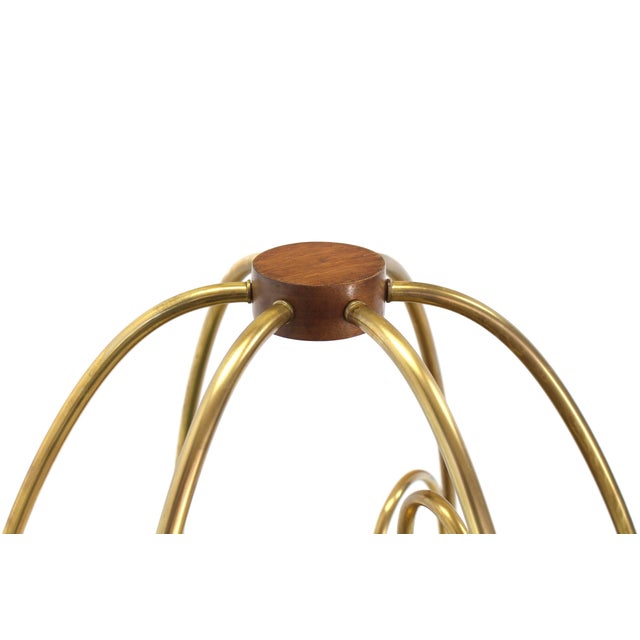 Mid 20th Century Oval "Bird Cage" Brass Table Lamp Purple Blue Yellow Glass Globe Shades MINT! For Sale - Image 5 of 10