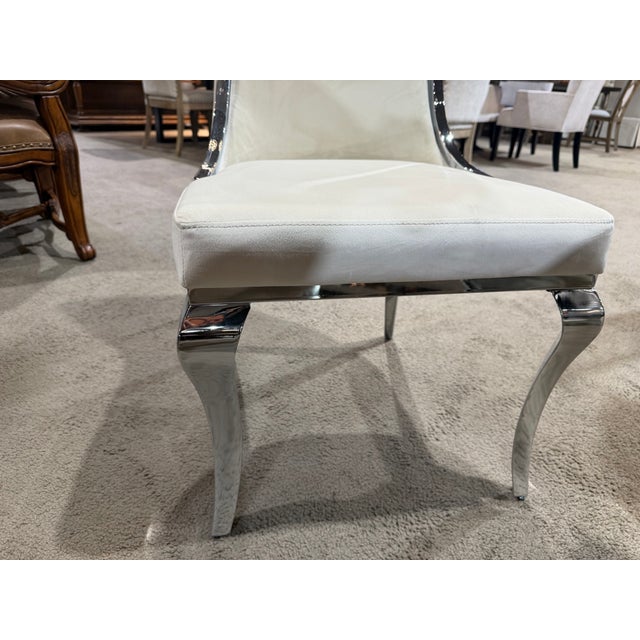 Black Coaster Glass Top Dining Table With Six Tufted Chairs For Sale - Image 8 of 9