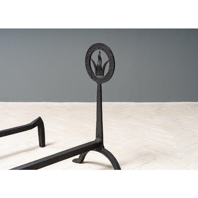 Black Early 20th Century Pair of Arts & Crafts Andirons For Sale - Image 8 of 8