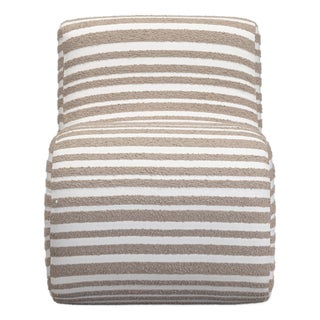 Senna Taupe Jacquard Organic Stripes Accent Chair For Sale