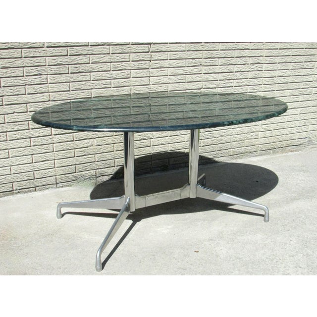 Late 20th Century Late 20th Century Eames Aluminum Group Table by Herman Miller, Marble Top For Sale - Image 5 of 12