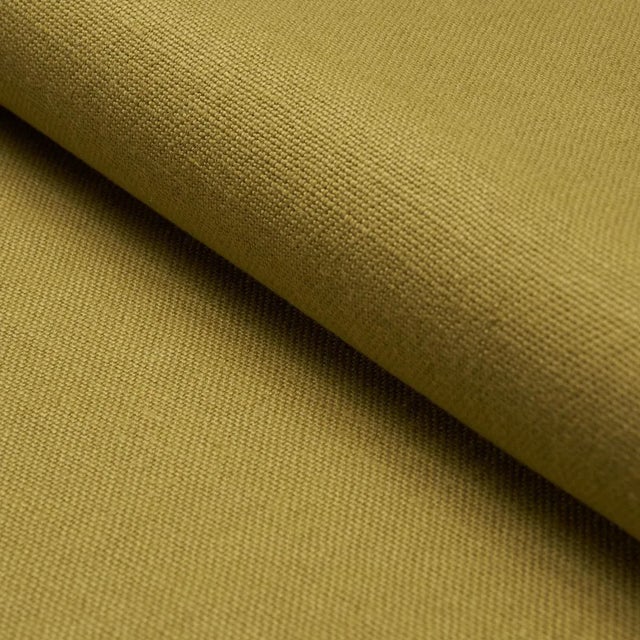 SAMPLE - Schumacher Piet Performance Linen Fabric In Olive For Sale