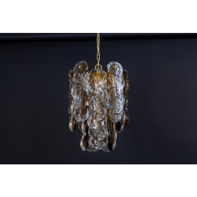 Glass Murano Smoked Glass Pendant Light attributed to Kalmar, Austria, 1970s For Sale - Image 7 of 9