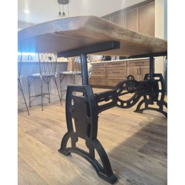 Stunning Cast Iron Dining Table Base Crank Adjustable Chairish