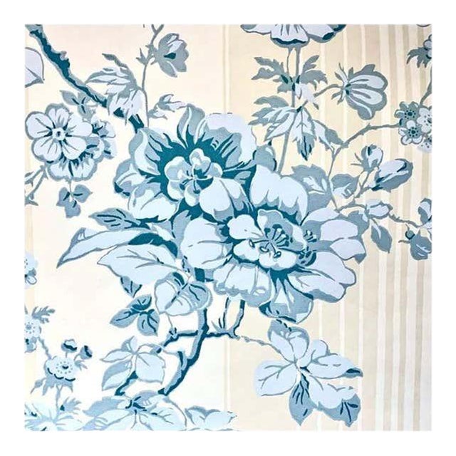 Brunschwig & Fils Blue Floral Chiltern Tring Wallpaper Hand-Printed in England - 3 Rolls For Sale