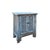 Distressed Ink Light Blue Grid Pattern Doors End Table Nightstand Cabinet For Sale - Image 4 of 5