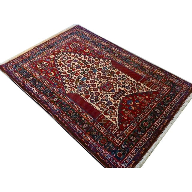 Maroon Vintage Kashkouli Rug, 1940s For Sale - Image 8 of 10