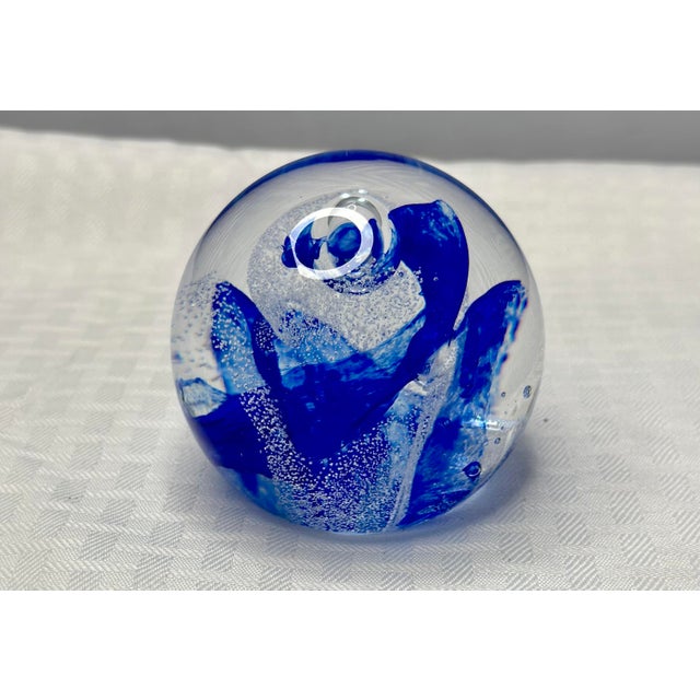 1970s Caithness Tempest Collectible Art Glass Swirl Paperweight Signed and Numbered For Sale - Image 5 of 6