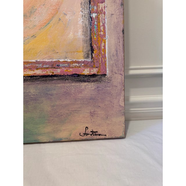 Sculpture Materials Paul Fontana Contemporary Abstract Painting – Textured Circle Composition, Signed For Sale - Image 7 of 10