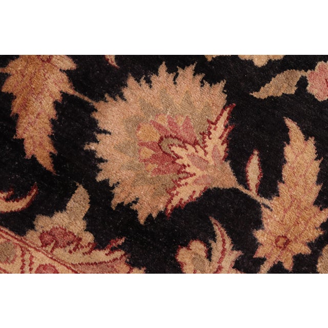 Oriental Ziegler Black Red Hand-Knotted Wool Rug - 6'4'' X 9'1'' For Sale In New York - Image 6 of 8