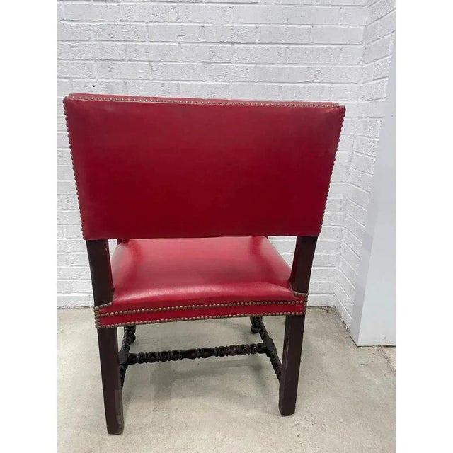 Late 20th Century Antique British Colonial Red Accent Chair For Sale - Image 5 of 7
