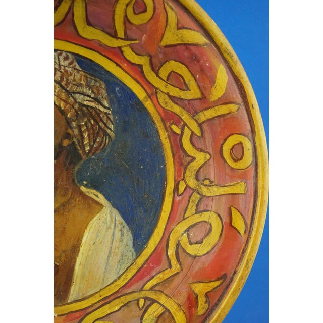 Terracotta Plate with Arabic Painting attributed to Goldscheider, Austria, Early 1900s For Sale - Image 11 of 16