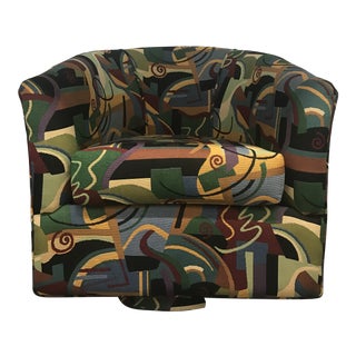 1980s Postmodern Swivel Lounge Chair For Sale