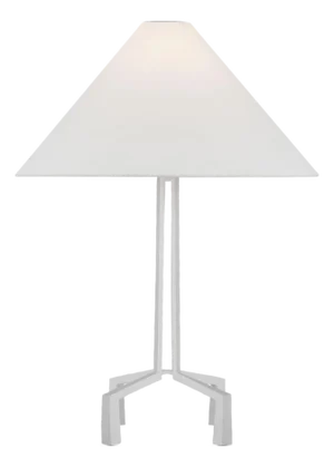 Marie Flanigan by Visual Comfort Signature Clifford Medium Table Lamp in Plaster White with Linen Shade