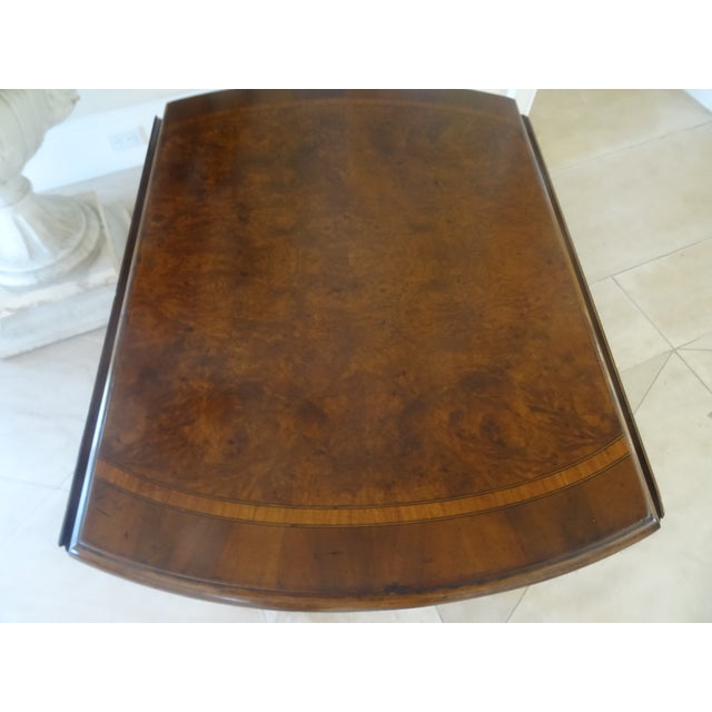 Mid 20th Century Elegant Banded Inlay American Dropleaf Pembroke Table For Sale - Image 11 of 13