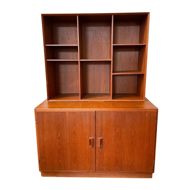 1960s Danish Teak 2 Piece Cabinet With Shelves For Sale In Philadelphia - Image 6 of 6