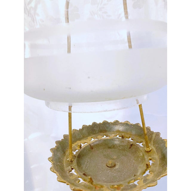Vintage Late 19th Century Brass Lantern With Glass Shade For Sale - Image 4 of 13